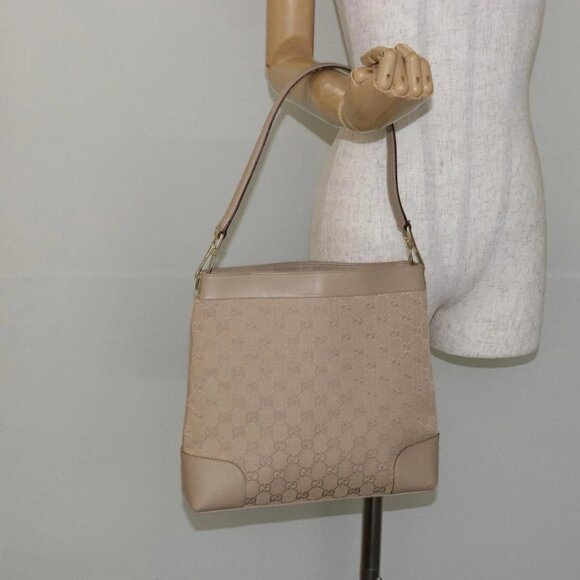 GUCCI GG Canvas Shoulder Bag Beige Gold 33900 Auth gh831 - Picture 1 of 16